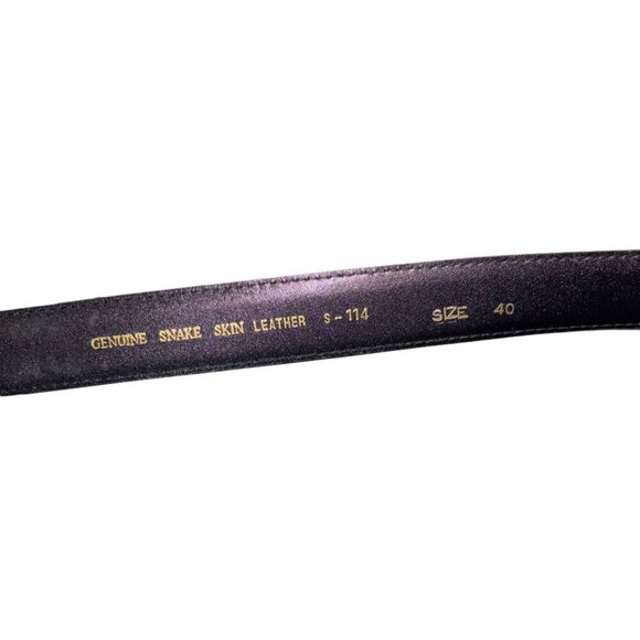 Vtg Snakeskin Women’s Belt, Size XL 40, Burgundy w Gold Buckle, Retro 80s 90s - Picture 4 of 4